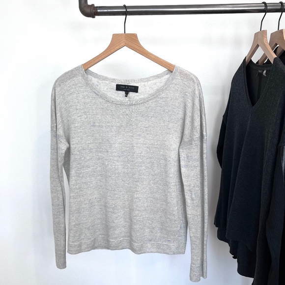 rag & bone Sweaters - Rag & Bone Gray Linen Scoop Neck Sweater